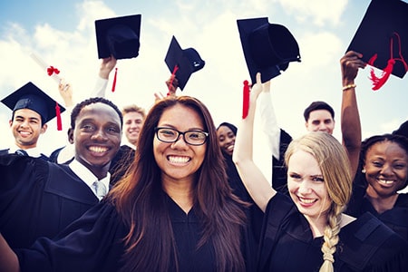 Group of Diverse International Students Celebrating Graduation